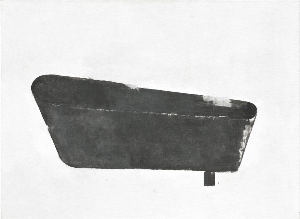 VESELÝ Petr, Plechová vana, 2014, olej, email, plátno, 140 x 190 cm