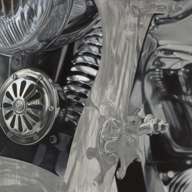 PAVEL ŠICH: Moto, 2025, olej, plátno, 155 x 155 cm